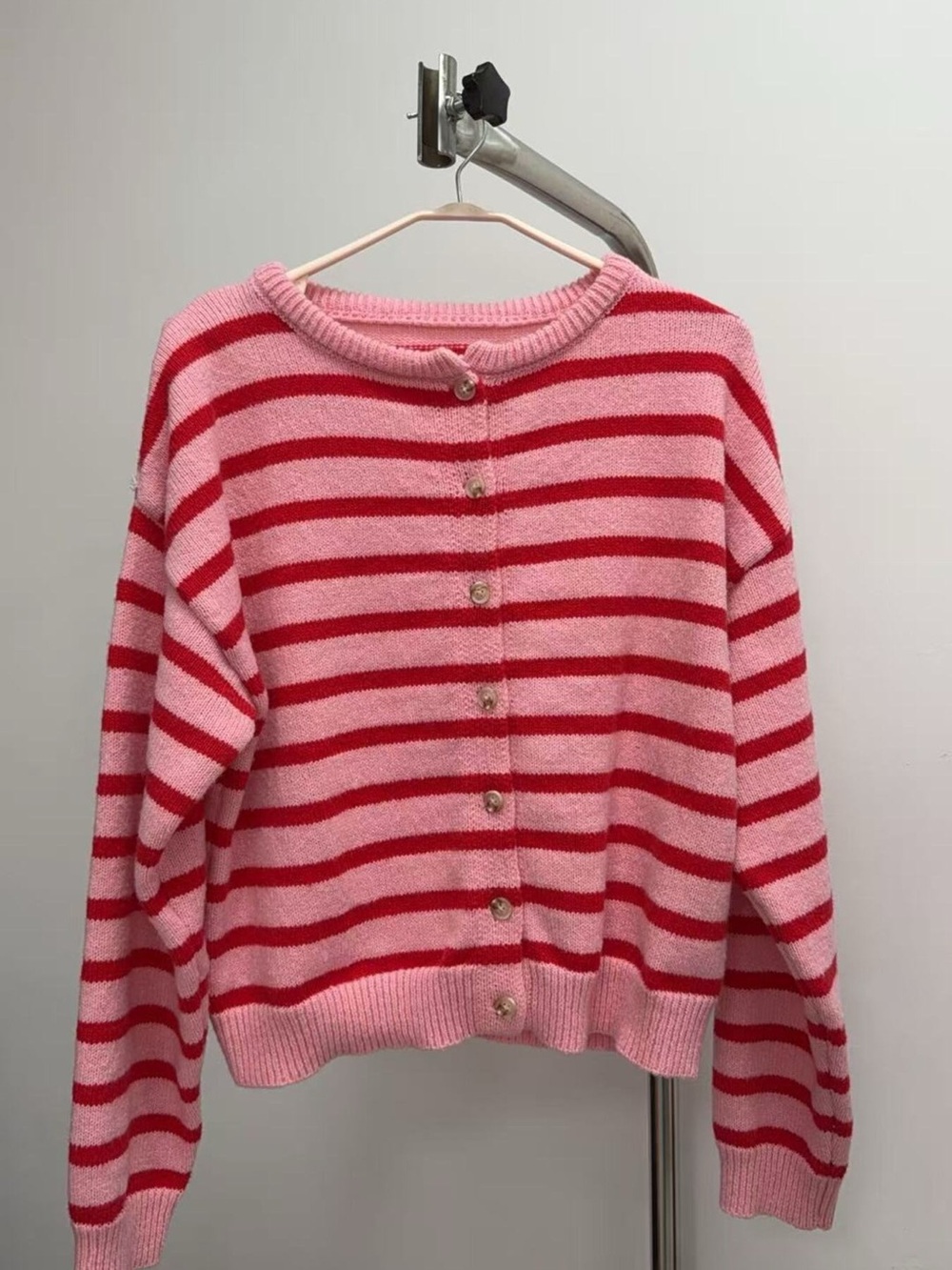 Striped Button-Down Cardigan - Picture 6 of 10
